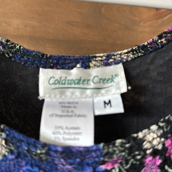 Coldwater Creek patchwork maxi dress ditzy floral stretch Purple/Blue Lace - Picture 8 of 10